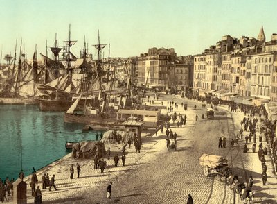オールドハーバー（旧港）、フランス、マルセイユ、c.1890-1900（フォトクロム） 作： Detroit Publishing Co.