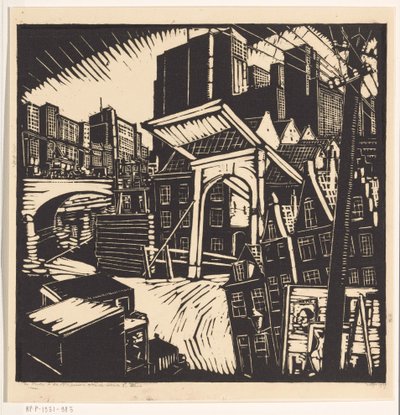 古い都市と新しい都市 (オブジェクトの原題) 作： Dick Ket (signed by artist)