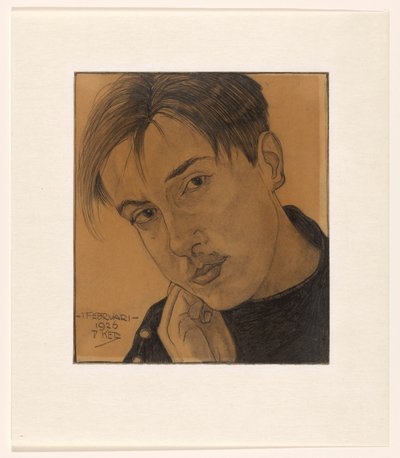 自画像（手持ち） 作： Dick Ket (signed by artist)