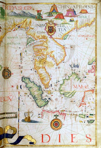東南アジア本土、世界地図の詳細、1565 作： Diego Homem