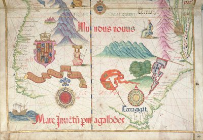 南アメリカ（南）、1565年の世界地図の詳細 作： Diego Homem