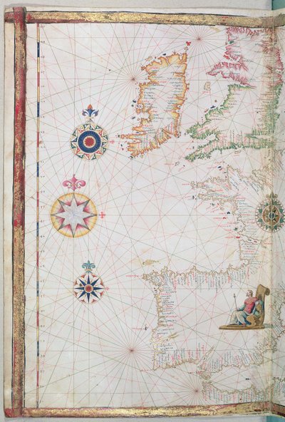 イギリスの島とイベリア、1565年の世界地図の詳細 作： Diego Homem