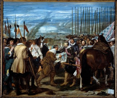 ブレダの降伏ブレダ包囲戦終了時（三十年戦争中）：1625年6月5日、Justin de Nassau（1559-1631）は、ロス・バルバセス侯爵（1569-1630）Ambrogio Spinola Doria（1569-1630）と和平交渉を行い、その際、K 作： Diego Velázquez