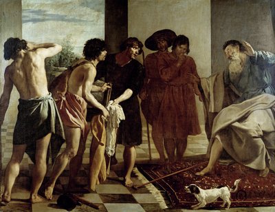 ジュゼッペのチュニックを受け取るヤコブ 作： Diego Rodriguez de Silva y Velazquez