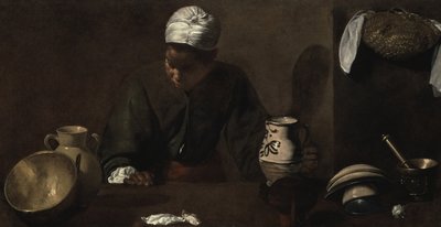 キッチンシーン、1618-20 作： Diego Velázquez