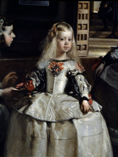 ラス・メニーナス、詳細召使と宮廷小人に囲まれたマルガリータ・テレサ 作： Diego Rodriguez de Silva y Velazquez