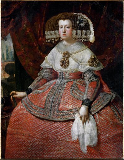 スペイン王妃マリア・アンナの肖像（油彩・キャンバス 作： Diego Velázquez
