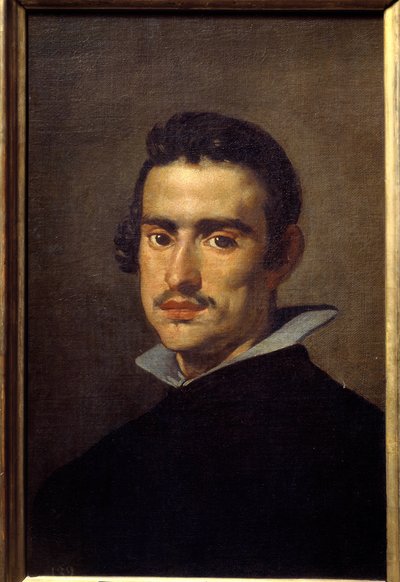 若い男性の肖像（自画像と思われる）。ディエゴ・ロドリゲス・デ・シルヴァ・イ・ベラスケス（1599-1660）の絵 作： Diego Velázquez