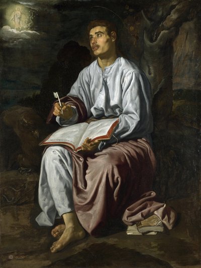 パトモス島の福音伝道者聖ヨハネ、1618年頃（帆布に油彩） 作： Diego Velázquez