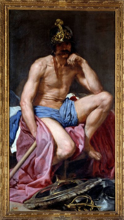 軍神マルス。ディエゴ・ロドリゲス・デ・シルヴァ・イ・ベラスケス（1599-1660）の絵画 作： Diego Velázquez