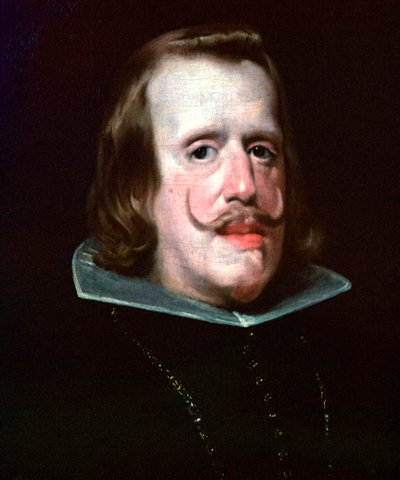 16 世紀のスペイン王フェリペ 4 世の絵画。 作： Diego Velasquez
