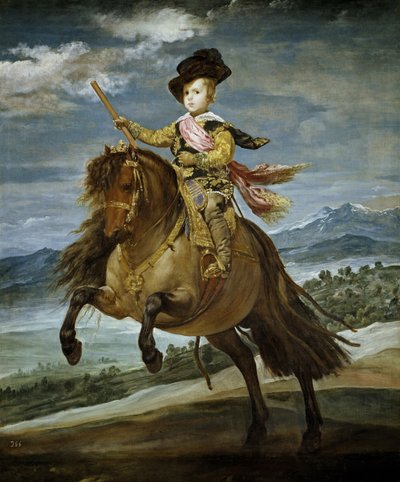 バルタザールチャールズ王子の乗馬の肖像、c。 1635年 作： Diego Velázquez