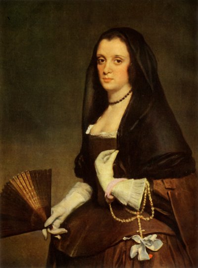 ファンを持つ女性、c1640、1946。 作： Diego Velázquez