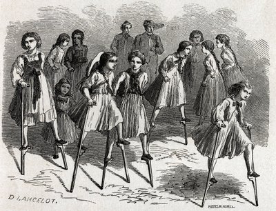 1860年にパリからブカレストへ向かうヴィクトル・デュルイの旅を説明するために、ランスロットがデザインしたウルムのエシャッセのゲーム。エドゥアール・シャルトン編『Le tour du monde』の図版 作： Dieudonne Auguste Lancelot