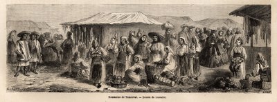 ルーマニアのTesmevar（またはTimisoara）の歩行人口です。パリからブカレストまでの航海を描いた版画（1860年、製図家ランスロット作）。エドゥアール・シャルトン監修の「Le tour du monde, nouveau journal des voyages」に掲載されている。 作： Dieudonne Auguste Lancelot