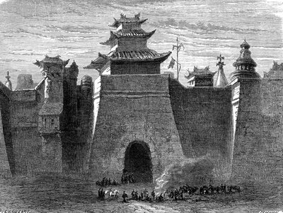 中国・北京の城壁と門 作： Dieudonne Auguste Lancelot