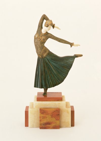 「鮎太」（金彩金銅・象牙） 作： Dimitri Chiparus