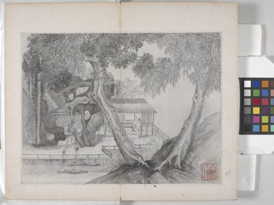 風景画帖（紙にインク） 作： Ding Yunpeng