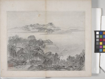 風景画帖（紙にインク） 作： Ding Yunpeng