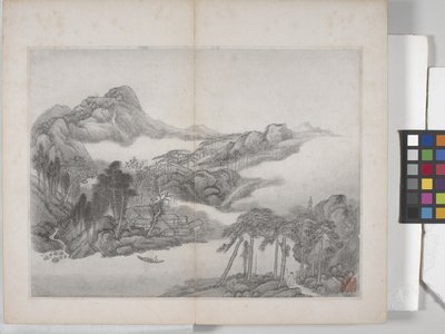 風景画帖（紙にインク） 作： Ding Yunpeng