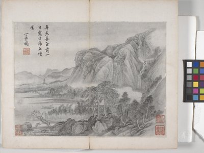 風景画帖（紙にインク） 作： Ding Yunpeng