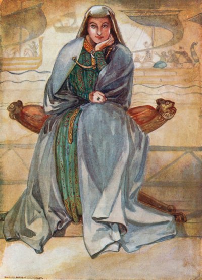 リチャード1世の時代の女性 1189年～1199年 作： Dion Clayton Calthrop