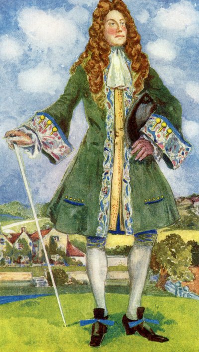 ウィリアムとメアリーの時代（1689-1702）の男性の衣装 作： Dion Clayton Calthrop