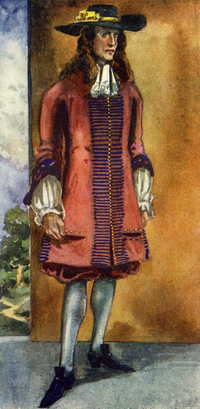 ジェームズ2世（1685-1689）の時代の男性の衣装 作： Dion Clayton Calthrop