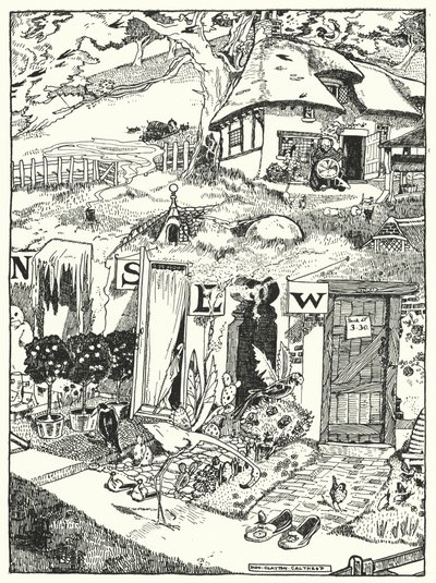 The Homes of the Four Winds（四つの風の家）」（エングレーヴィング 作： Dion Clayton Calthrop