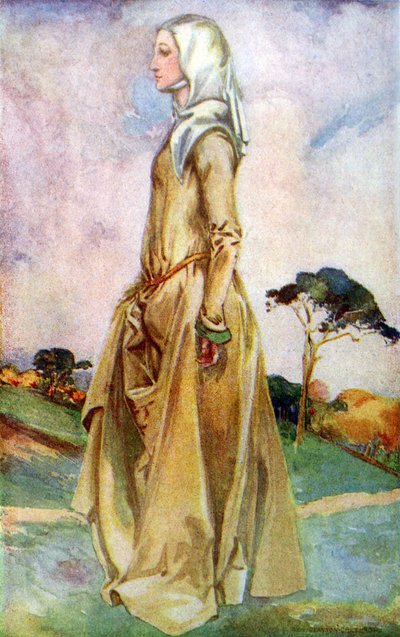 ヘンリー2世（1154〜1189）の時代の女性の衣装 作： Dion Clayton Calthrop