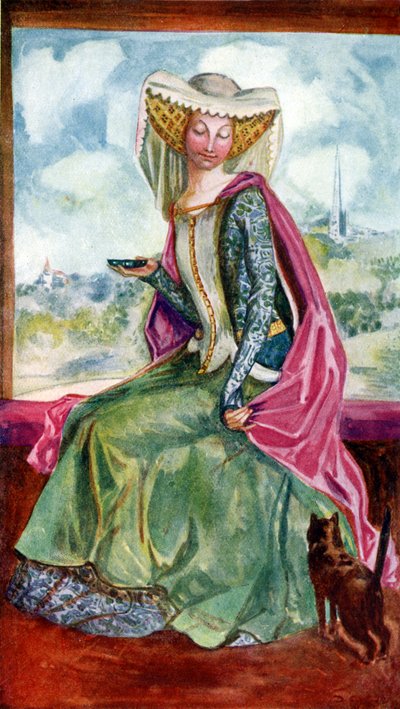 ヘンリー5世（1413-1422）の時代の女性の衣装 作： Dion Clayton Calthrop