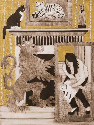 猫、2017年（コラグラフ） 作： Dione Verulam