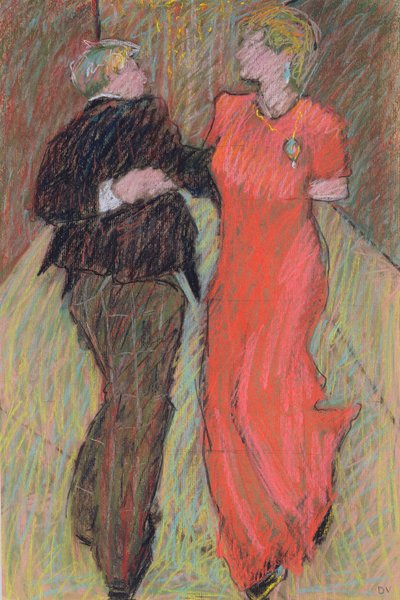 パリで踊る, 2006 (紙にパステル) 作： Dione Verulam