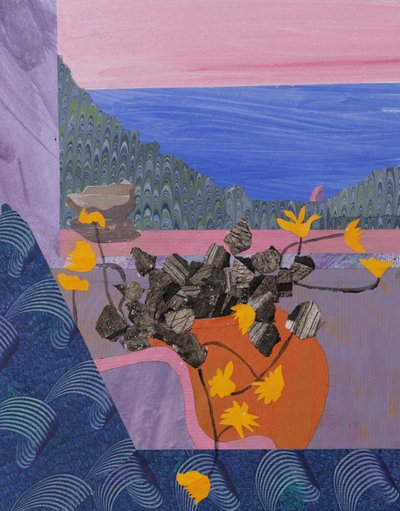 楽園での休息（コラージュ） 作： Dione Verulam