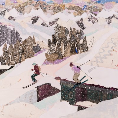 スキーでランチ、2015年（コラージュ） 作： Dione Verulam