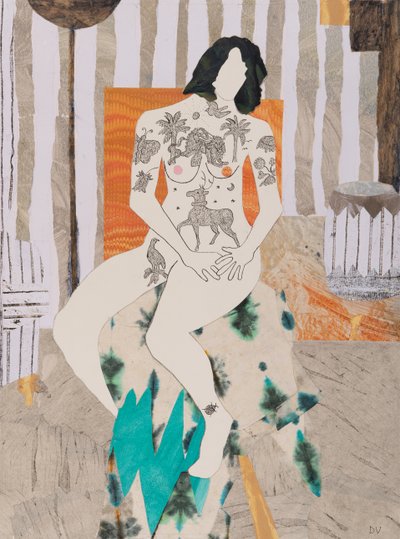 タトゥーが大流行、ヌード（コラージュ） 作： Dione Verulam