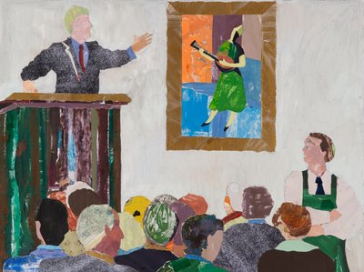 マンドリン弾き、2020年（コラージュ） 作： Dione Verulam