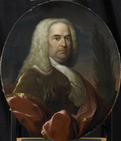 1734年に選出されたオランダ東インド会社のロッテルダム商工会議所長、ウーゴ・デュ・ボイスの肖像 作： Dionys van Nijmegen