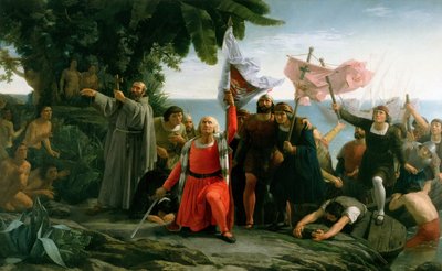 1862年、クリストファー・コロンブスがアメリカに初上陸。 作： Dioscoro Teofilo Puebla Tolin