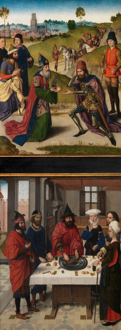 聖なる秘跡の祭壇画の詳細、1464〜68年頃（パネルに油彩） 作： Dirck Bouts