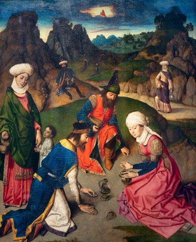 教区教会 (Parochiekerk Sint-Pieter)。 ペインティング。 最後の晩餐。 ダークバウト。 1464-1468。 詳細。 右パネル。 作： Dirck Bouts