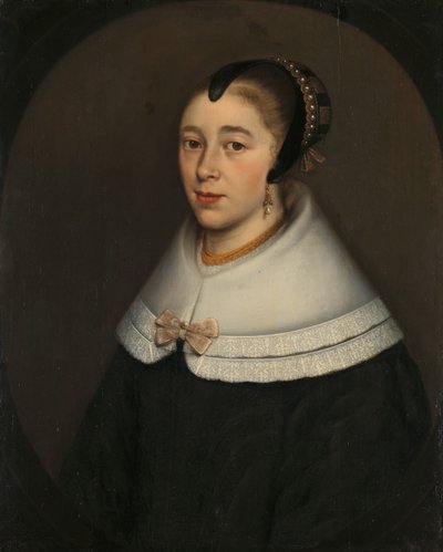 バルトロメウス フェルマイデンの妻、カタリーナ ケティング (1626/27-73) と思われる女性の肖像 作： Dirck Craey
