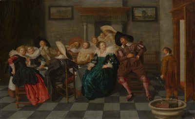 宴会、1628年。 作： Dirck Hals