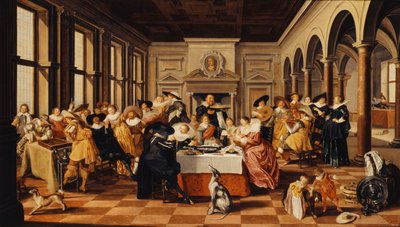 パラティアルインテリアの陽気な会社、 作： Dirck Hals