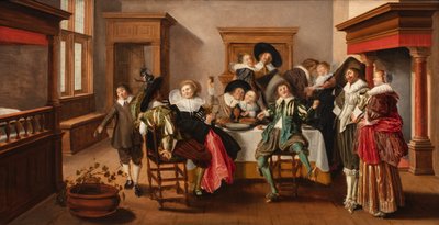 陽気な仲間を作る室内》1615-25年頃（油彩・パネル） 作： Dirck Hals