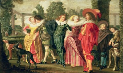 庭の遊歩道、1623年頃 作： Dirck Hals