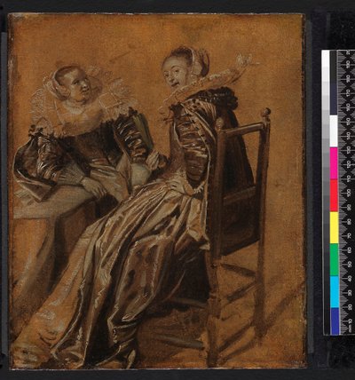テーブルに座った2人の女性、1625-1628 作： Dirck Hals