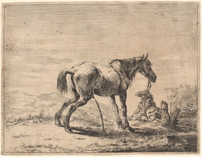 厩舎の近くで馬を飼う 作： Dirck Stoop