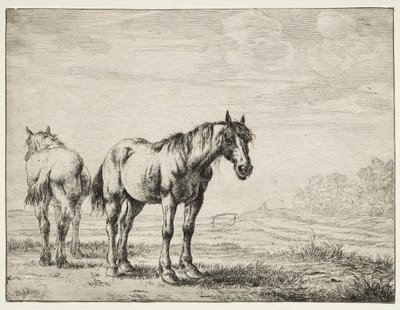 2 頭の鋤馬 作： Dirck Stoop