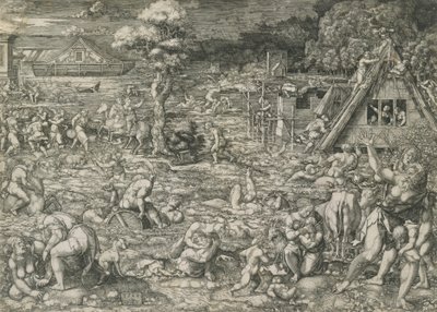 大洪水、1544年。 作： Dirck Vellert